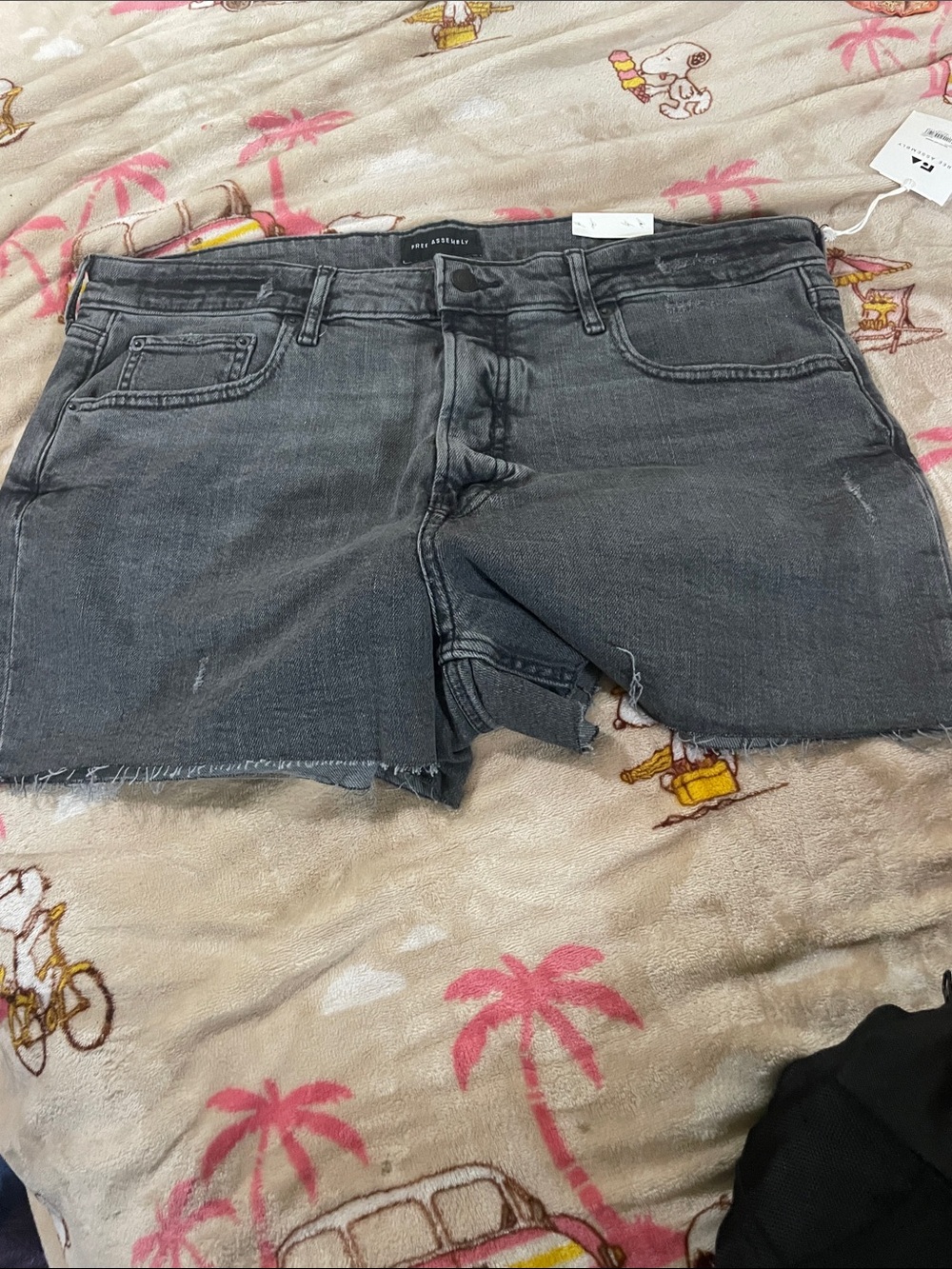 Women's Black Denim Cutoff Jean Shorts with Raw Hem
